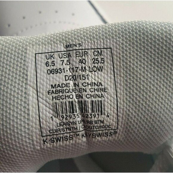 Draft K Swiss Court Palisades Mens Sneakers White Size 8.5 main image 8